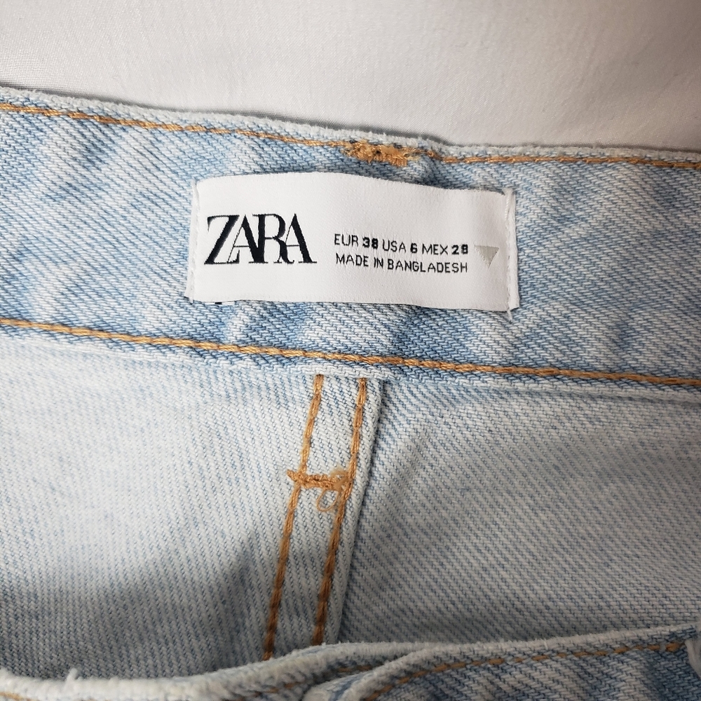 Zara Blogger Wide Legs Ripped Distressed High Rise Jeans - Picture 10 of 12